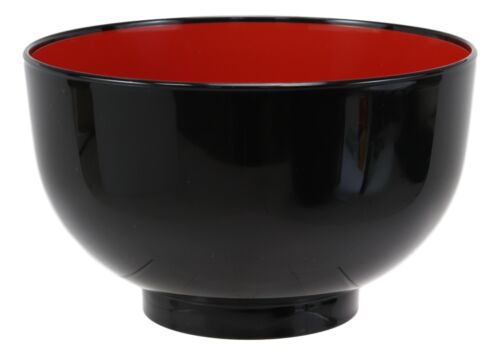 ebros gift Ebros Japanese Black Red Lacquer Copolymer Plastic Large Ramen Bowl 38oz