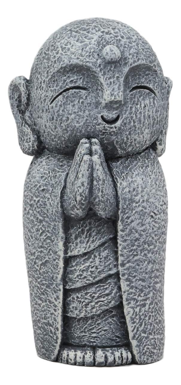 Ebros Gift Ebros Japanese Buddha Happy Jizo Monk With Hands Clasped In Prayer Mini Statue 4.5"H