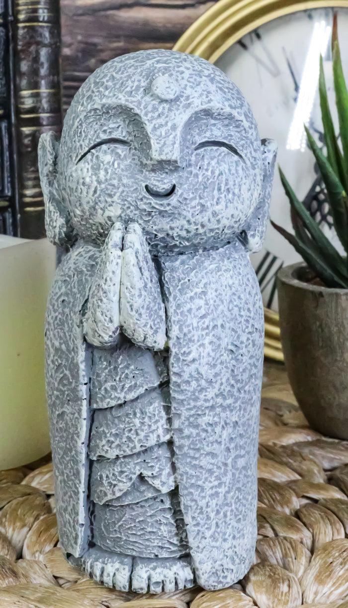 ebros gift Ebros Japanese Buddha Happy Jizo Monk With Hands Clasped In Prayer Mini Statue 4.5"H