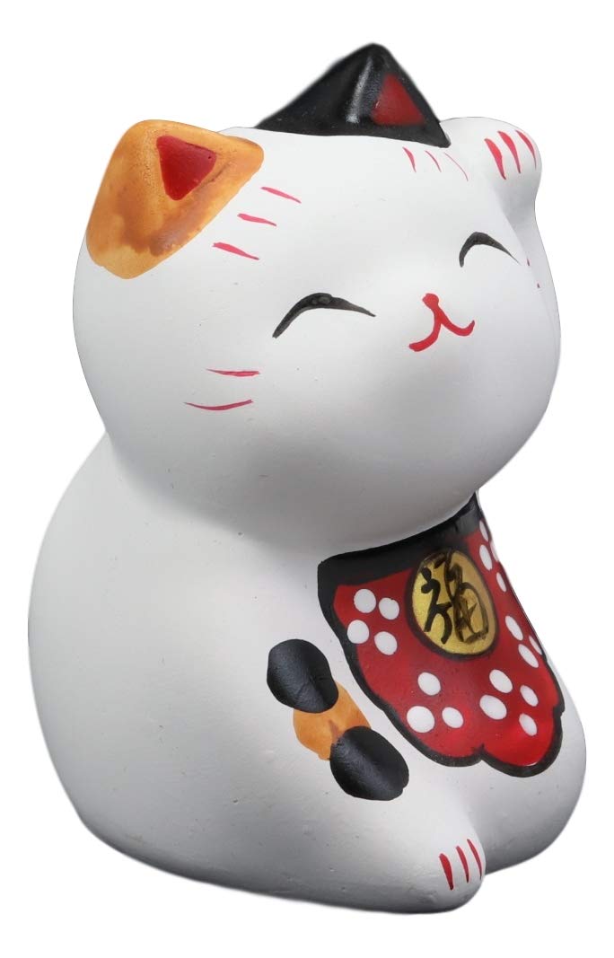 Ebros Gift Ebros Japanese Lucky Charm Beckoning Cat Calico Maneki Neko With Baby Bib Figurine