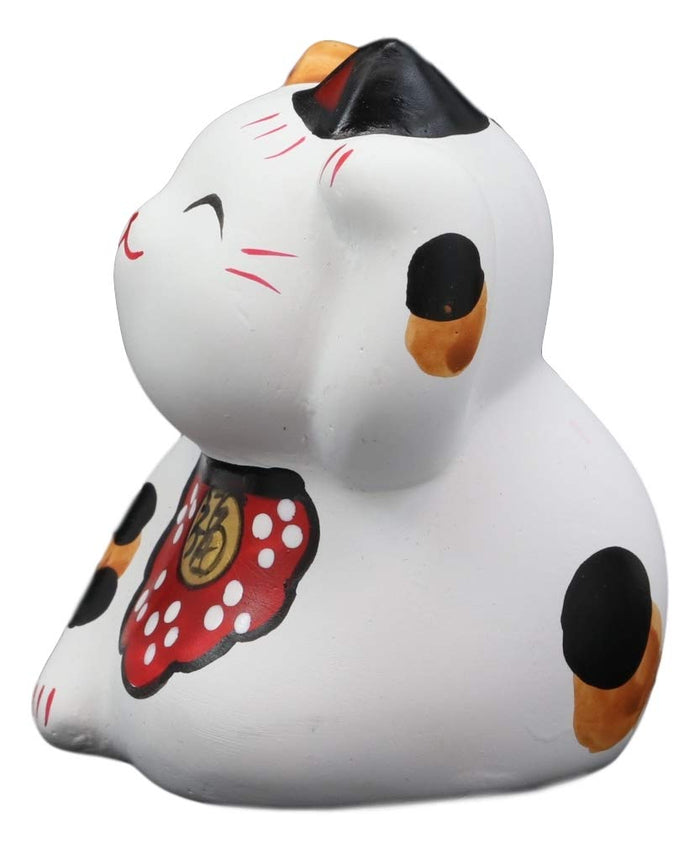 Ebros Gift Ebros Japanese Lucky Charm Beckoning Cat Calico Maneki Neko With Baby Bib Figurine