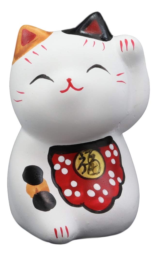 ebros gift Ebros Japanese Lucky Charm Beckoning Cat Calico Maneki Neko With Baby Bib Figurine