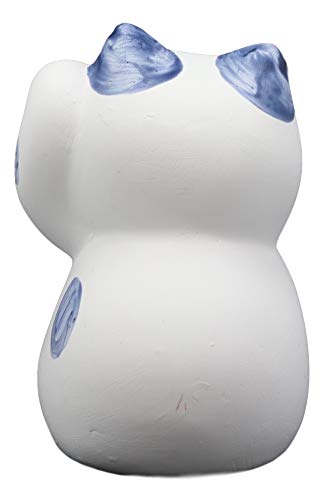 Ebros Gift Ebros Japanese Lucky Charm Beckoning Cat White Maneki Neko With Blue Spots Figurine