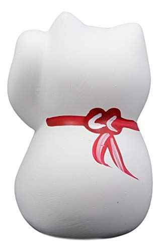 Ebros Gift Ebros Japanese Lucky Charm Beckoning Cat White Maneki Neko With Baby Bib Mini Figurine