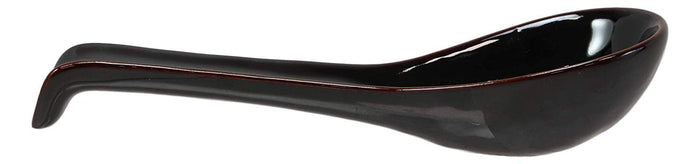 Ebros Gift Ebros Japanese Modern Porcelain Soup Spoons With Ladle Hook Pack Of 6 (Black)