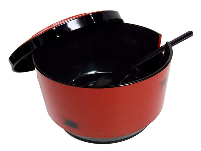 Ebros Gift Ebros Japanese Restaurant Grade Red Ohitsu Rice Container Serving Bowl With Scoop
