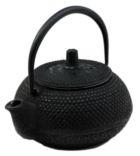 Ebros Gift Ebros Japanese Tetsubin Black Cast Iron Teapot Imperial Hobnail Design Tea Pot 9 Fl Oz