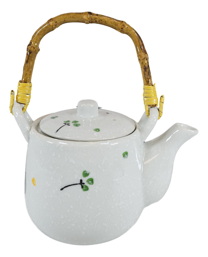 Ebros Gift Ebros Japanese Yellow Cherry Blossom Sakura Blossoms Ceramic Tea Pot & 4 Cups