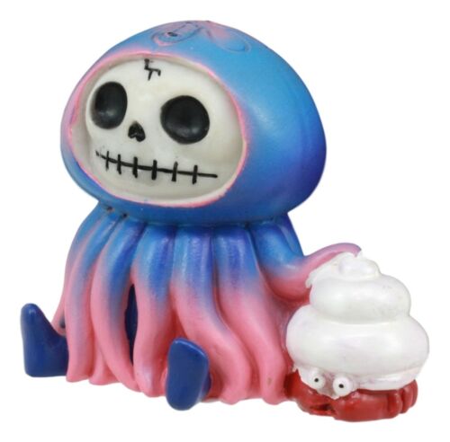 Ebros Gift Ebros Jelly Furrybones Figurine 3"L Jellyfish With White Hermit Crab Skeleton