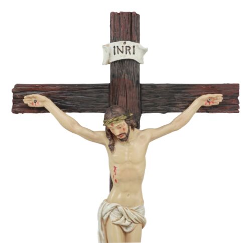 Ebros Gift Ebros Jesus Christ On The Cross With Rose Of Sharon Base Decorative Crucifix Statue