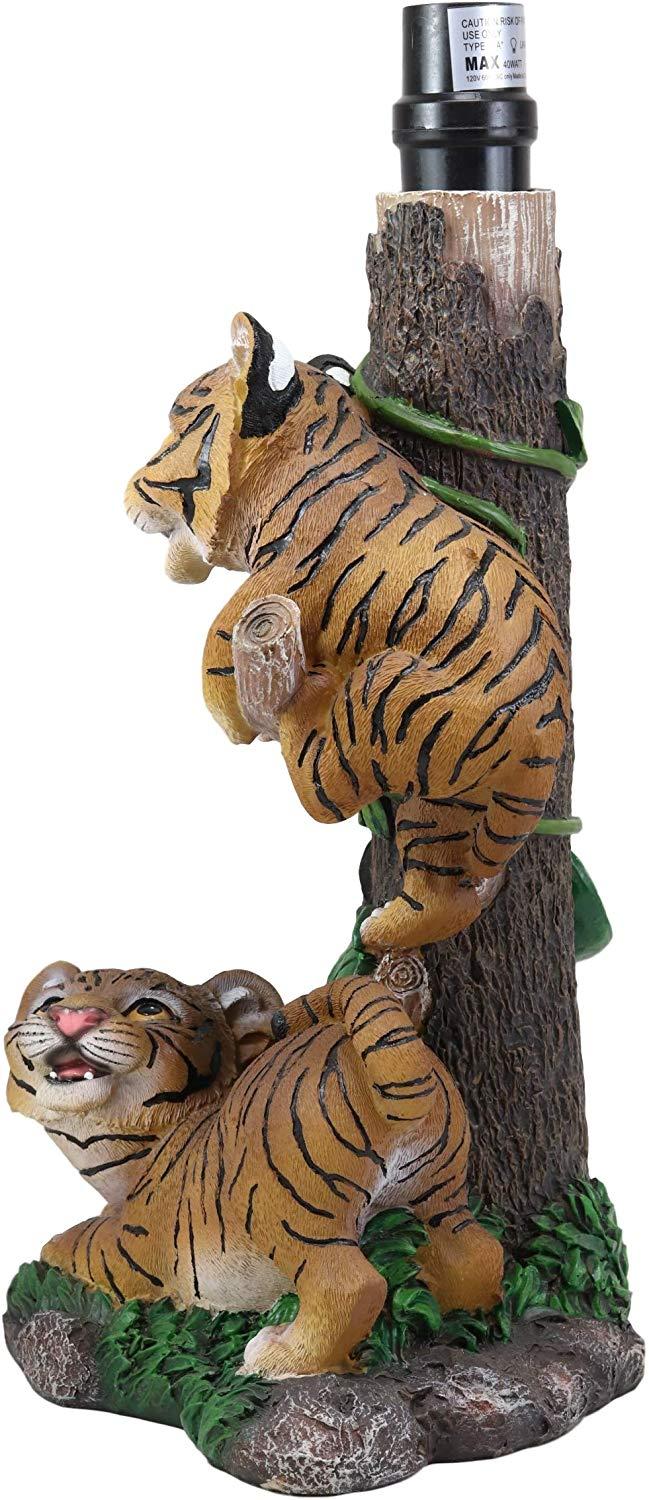 Ebros Gift Ebros Jungle Frolic Climbing Orange Bengal Tiger Cubs Table Lamp Statue And Shade 19"H