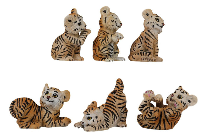 Ebros Gift Ebros Jungle Playful Bengal Orange Tiger Cubs Mini Figurines Forest Tigers