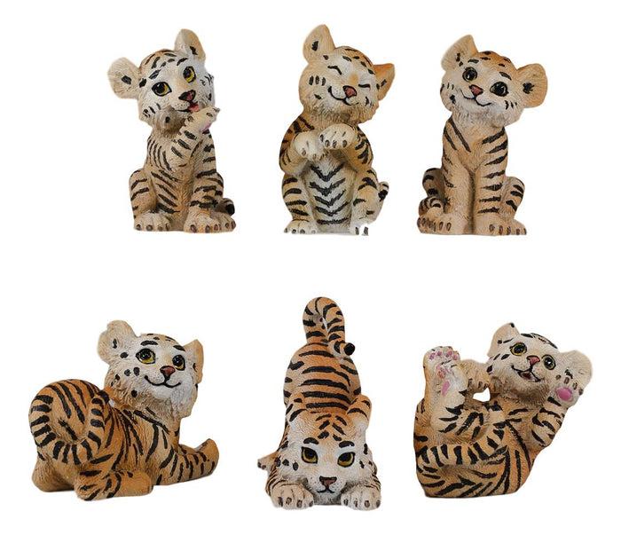 Ebros Gift Ebros Jungle Playful Bengal Orange Tiger Cubs Mini Figurines Forest Tigers