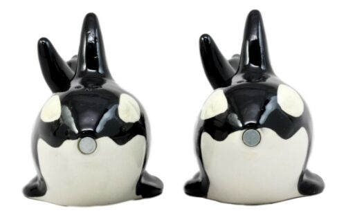 Ebros Gift Ebros Killer Whale Orcas Ocean Marine Sea Life Salt & Pepper Shakers Set Ceramic
