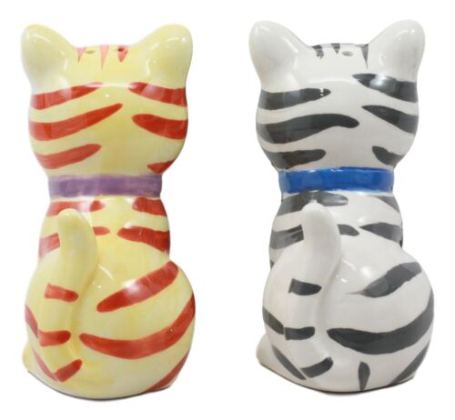 Ebros Gift Ebros Kissing Orange And Gray Striped Tabby Cats Salt And Pepper Shakers Set