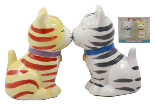 ebros gift Ebros Kissing Orange And Gray Striped Tabby Cats Salt And Pepper Shakers Set