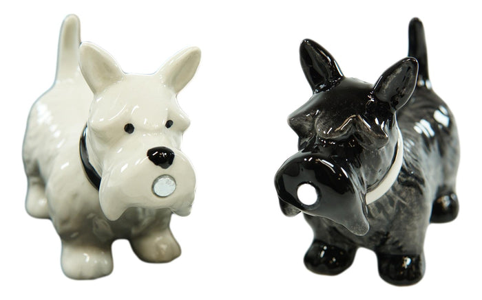 Ebros Gift Ebros Kissing Scottie Scottish Terrier Dogs Ceramic Salt And Pepper Shakers Set Decor