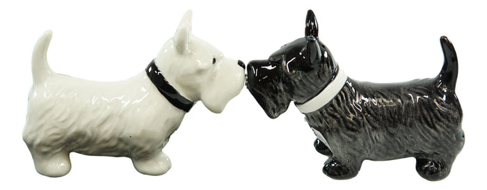 Ebros Gift Ebros Kissing Scottie Scottish Terrier Dogs Ceramic Salt And Pepper Shakers Set Decor