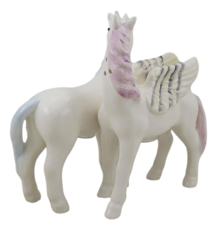 Ebros Gift Ebros Kissing Unicorn And Pegasus Ceramic Magnetic Salt And Pepper Shakers Set