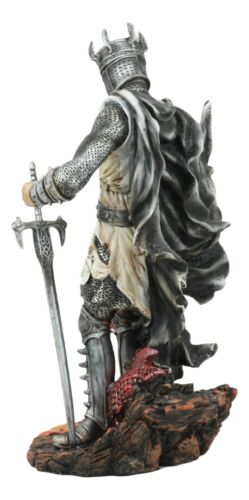 Ebros Gift Ebros Knight Of The Cross Saint George Holding Slain Red Dragon Statue 12.5"Tall