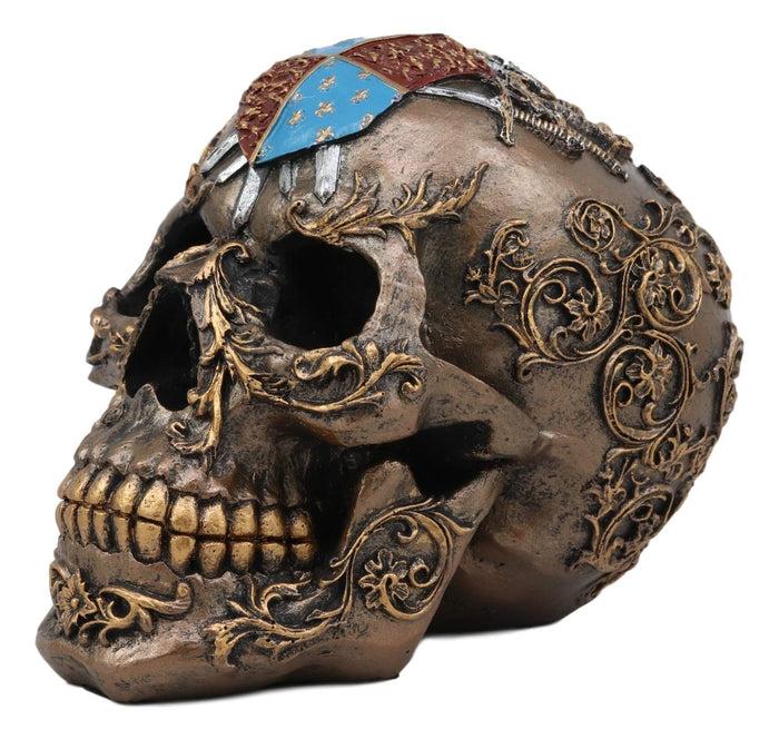 Ebros Gift Ebros Knights Of Templar Medieval Heraldry Shield Crest With Swords Skull Statue Decor