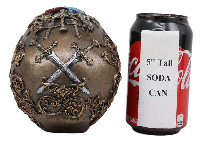 Ebros Gift Ebros Knights Of Templar Medieval Heraldry Shield Crest With Swords Skull Statue Decor