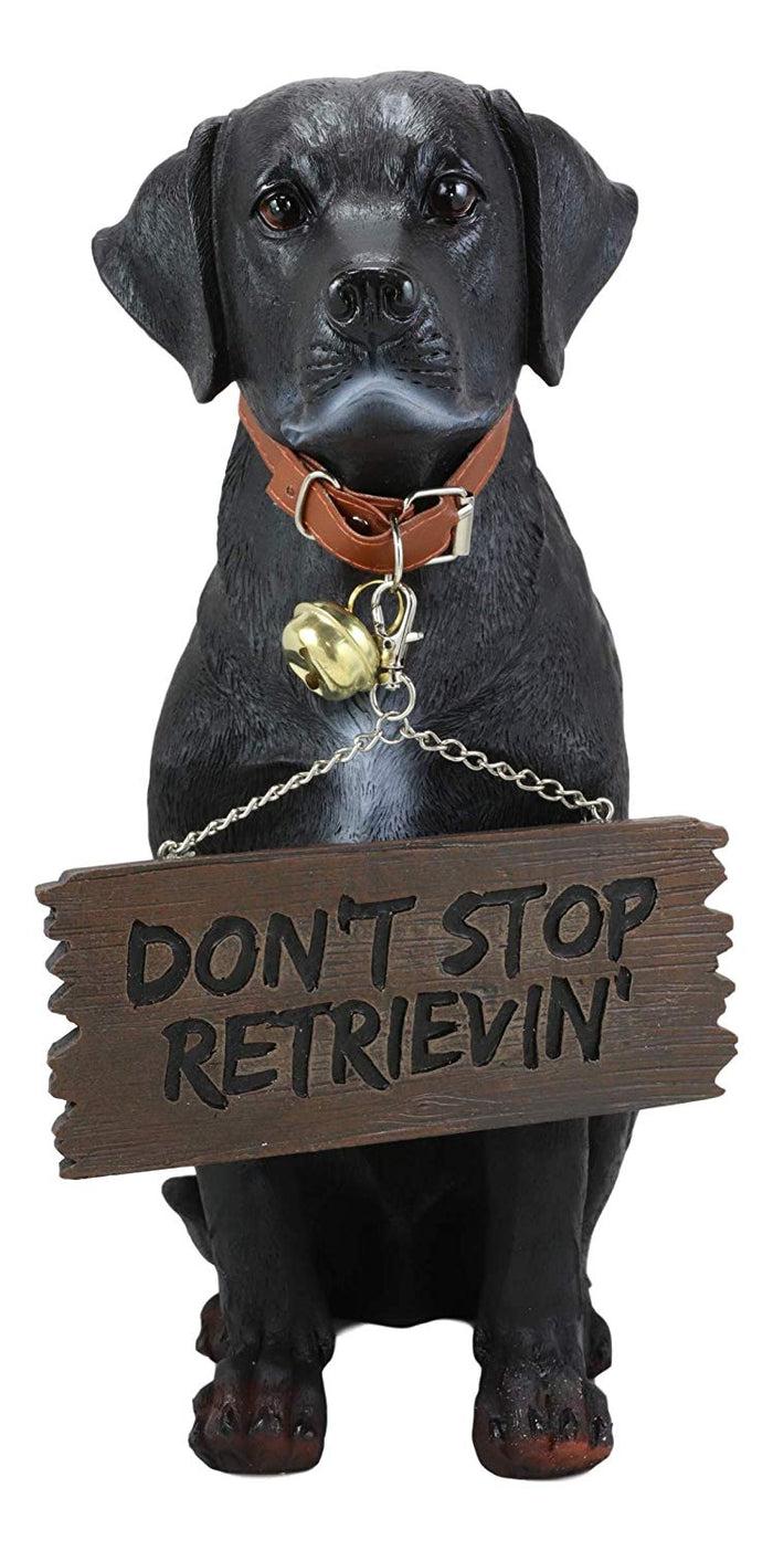 Ebros Gift Ebros Labrador Retriever Statue 13.25" H Dog With Jingle Collar & Greeting Sign