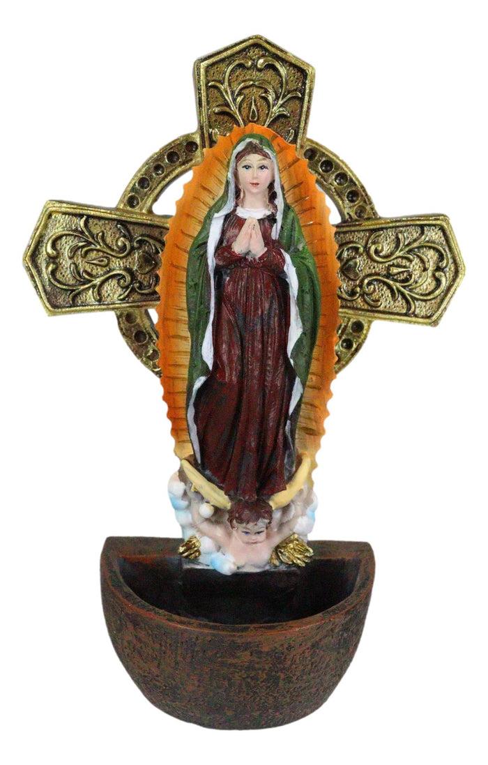 Ebros Gift Ebros Lady Of Guadalupe Holy Water Font Wall Decor 6.75 Inches Tall Catholic