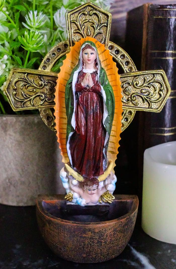 ebros gift Ebros Lady of Guadalupe Holy Water Font Wall Decor 6.75 Inches Tall Catholic