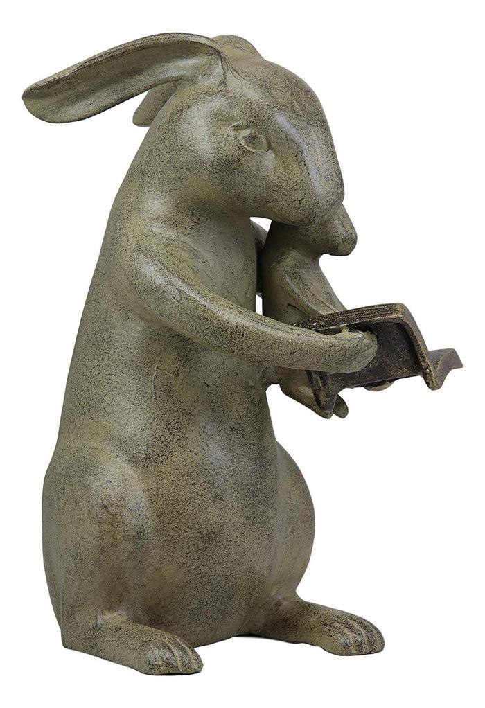 Ebros Gift Ebros Large 13"Tall Aluminum Whimsical Story Time Mother Rabbit Reading Book To Her Kit Garden Statue Animal Fairy Tale Nursery Rhymes Rustic Cottage Outdoors Lawn Pool Patio Home Decorative Figurine