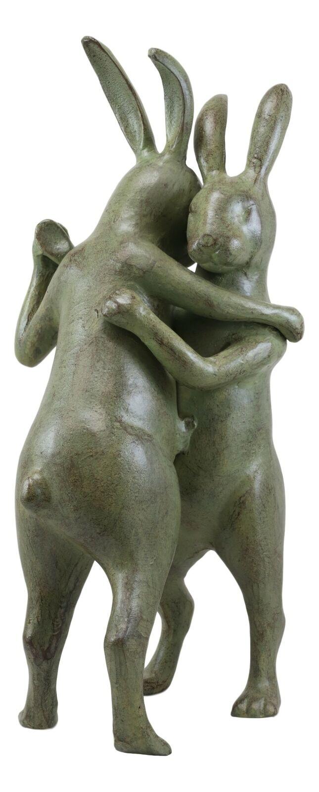 Ebros Gift Ebros Large 18" Tall Aluminum Whimsical Romantic Rabbit Couple Ballroom Dancing Garden Statue Animal Fairy Tale Nursery Rhymes Rustic Cozy Cottage Outdoors Lawn Pool Patio Home Decorative Figurine