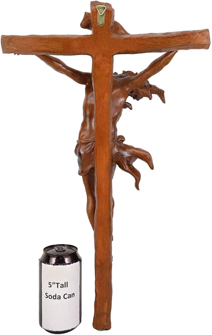 Ebros Gift Ebros Large 19.75" High INRI Jesus Christ Cross Wall Hanging Crucifix Crosses