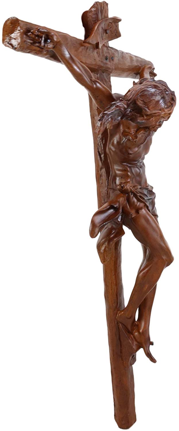 Ebros Gift Ebros Large 19.75" High INRI Jesus Christ Cross Wall Hanging Crucifix Crosses