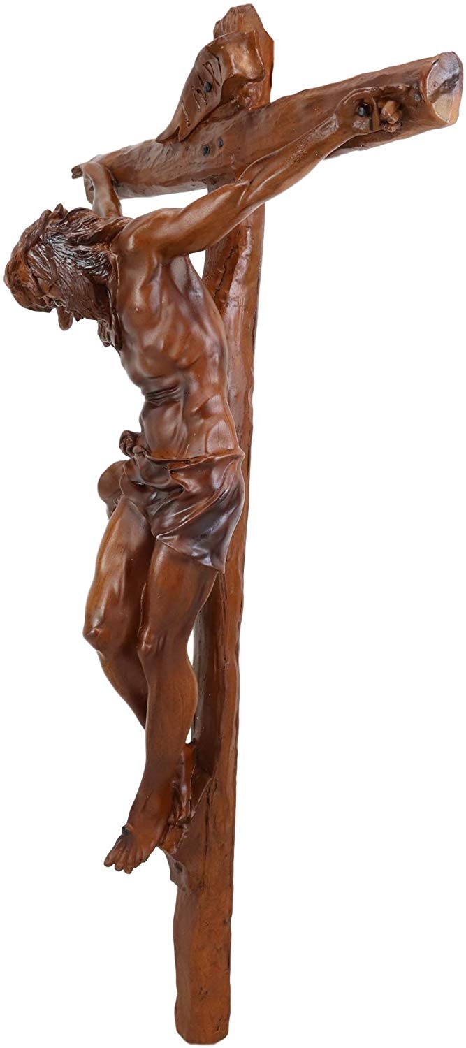 Ebros Gift Ebros Large 19.75" High INRI Jesus Christ Cross Wall Hanging Crucifix Crosses