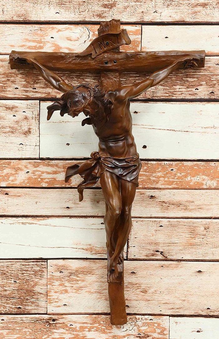 ebros gift Ebros Large 19.75" High INRI Jesus Christ Cross Wall Hanging Crucifix Crosses