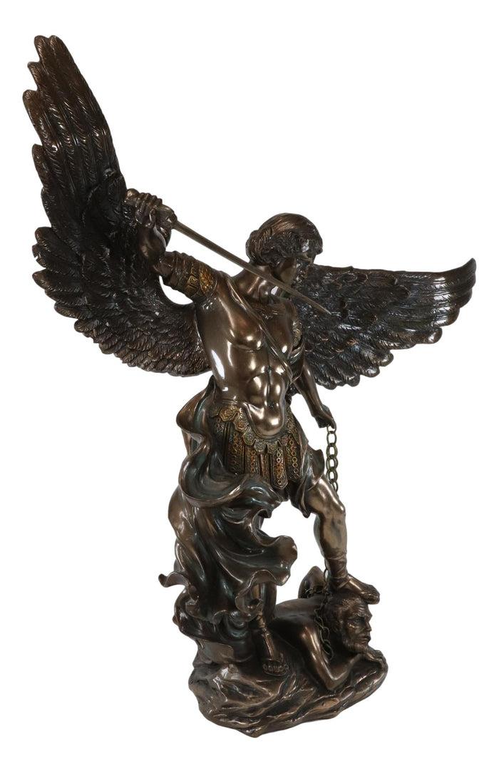 Ebros Gift Ebros Large 20"H Guardian Archangel Saint Michael Slaying Lucifer Statue Guido Reni