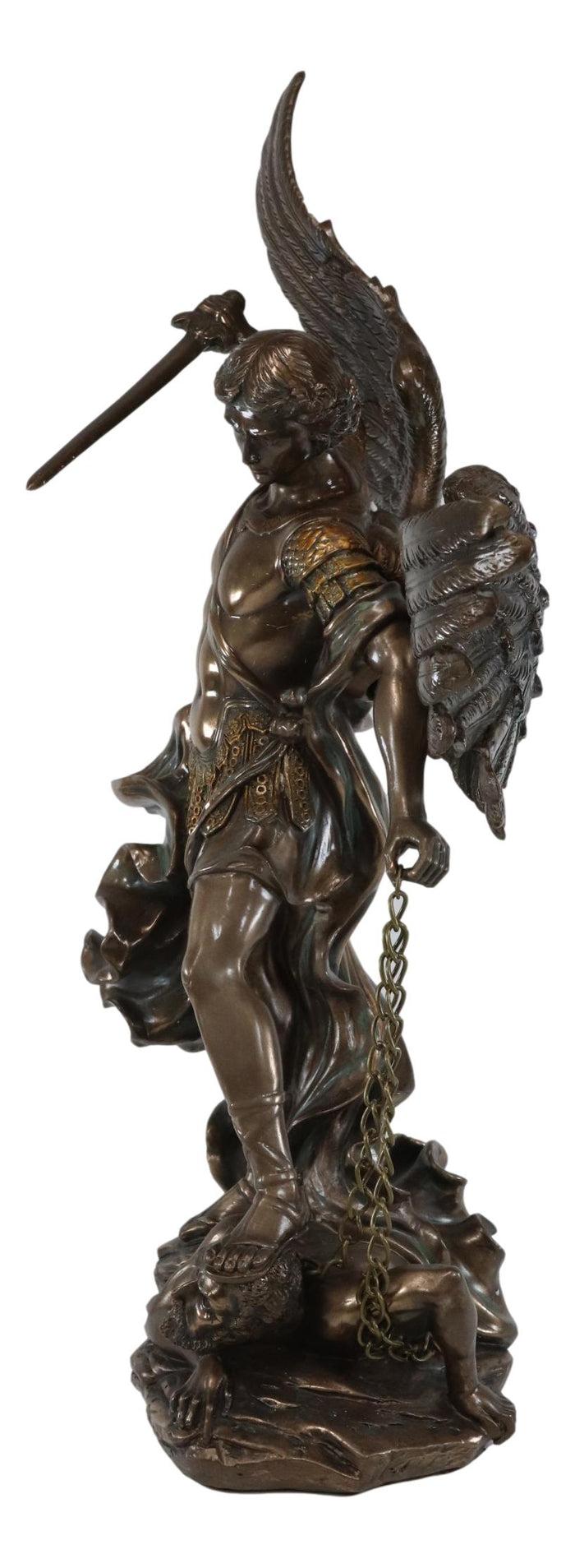 Ebros Gift Ebros Large 20"H Guardian Archangel Saint Michael Slaying Lucifer Statue Guido Reni