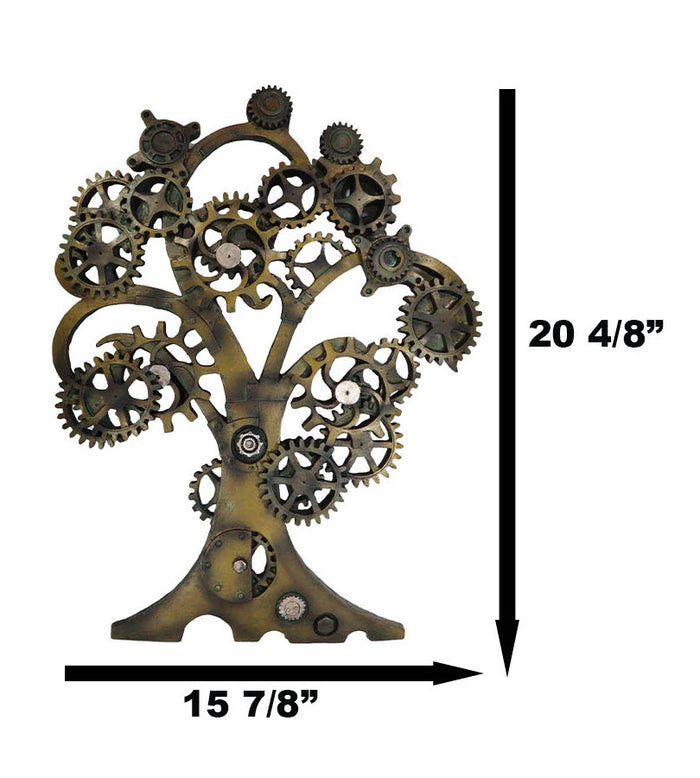 Ebros Gift Ebros Large 20" High Steampunk Tree Of Life Wall Decor Victorian Sci Fi Celtic Sacred Tree With Painted Gearwork Pressure Gauge Hanging Plaque Figurine