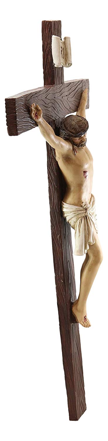 Ebros Gift Ebros Large 30" Tall INRI Jesus Christ On The Cross Wall Hanging Crucifix Plaque