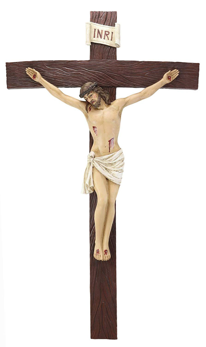 ebros gift Ebros Large 30" Tall INRI Jesus Christ On The Cross Wall Hanging Crucifix Plaque