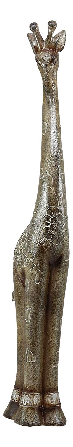 Ebros Gift Ebros Large Abstract Sandstone Finish Elegant Standing Giraffe With Floral Spots Statue 25" Tall Safari Savannah Giraffes Long Neck Animal Figurine Madagascar Africa Wildlife Decor And Gifts
