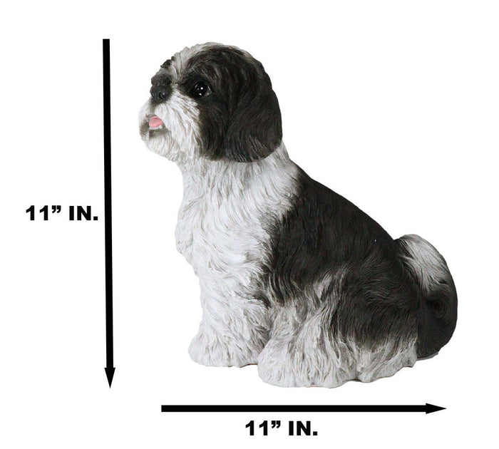 Ebros Gift Ebros Large Adorable Lifelike Shih Tzu Dog Statue 10.25" Tall Realistic Glass Eyes