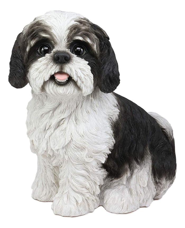 Ebros Gift Ebros Large Adorable Lifelike Shih Tzu Dog Statue 10.25" Tall Realistic Glass Eyes