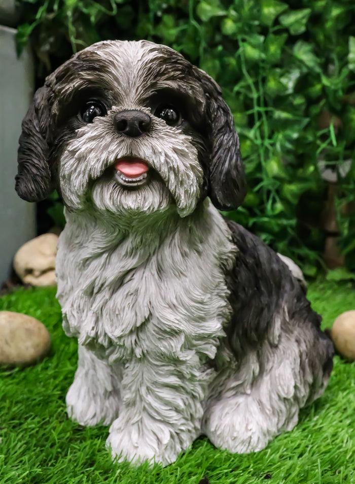 ebros gift Ebros Large Adorable Lifelike Shih Tzu Dog Statue 10.25" Tall Realistic Glass Eyes