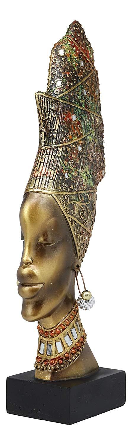 Ebros Gift Ebros Large African Tribal Art 3D Maasai Ebony Female With Yoruba ASO Oke Hat Head Bust Statue 15.25" Tall