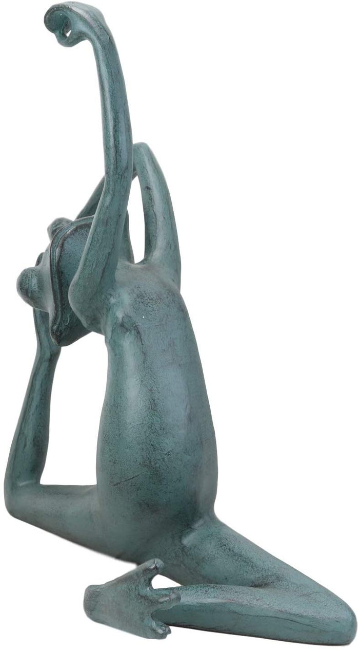 Ebros Gift Ebros Large Aluminum Frog In Lizard Pose Yoga Stretch Garden Statue 15" Long