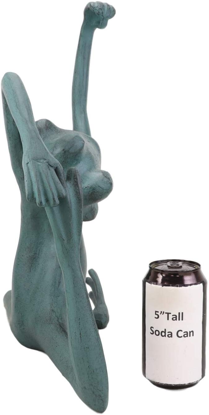 Ebros Gift Ebros Large Aluminum Frog In Lizard Pose Yoga Stretch Garden Statue 15" Long
