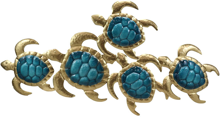 Ebros Gift Ebros Large Aluminum Sea Turtles Hatchlings Hanging Wall Decor Plaque 32.5"Long