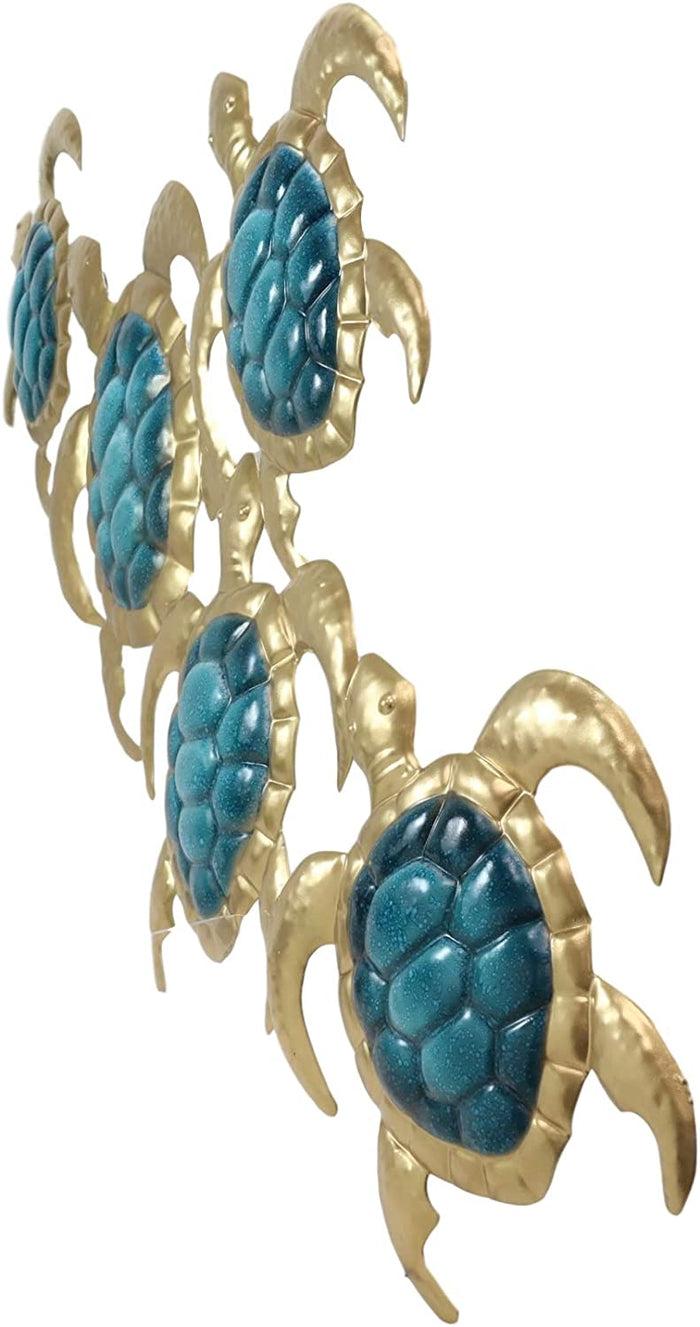 Ebros Gift Ebros Large Aluminum Sea Turtles Hatchlings Hanging Wall Decor Plaque 32.5"Long