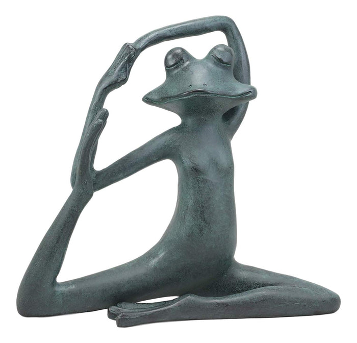 Ebros Gift Ebros Large Aluminum Whimsical Rustic Yoga Frog Stretching Limbs Garden Statue Decor 13.5" L